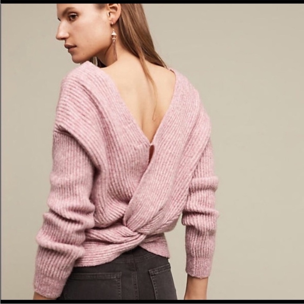 Pink Twist-Back Sweater